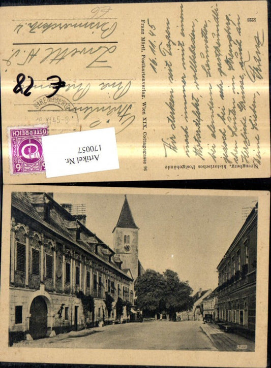 170057,Strengberg Historisches Postgebäude Kirche 1945