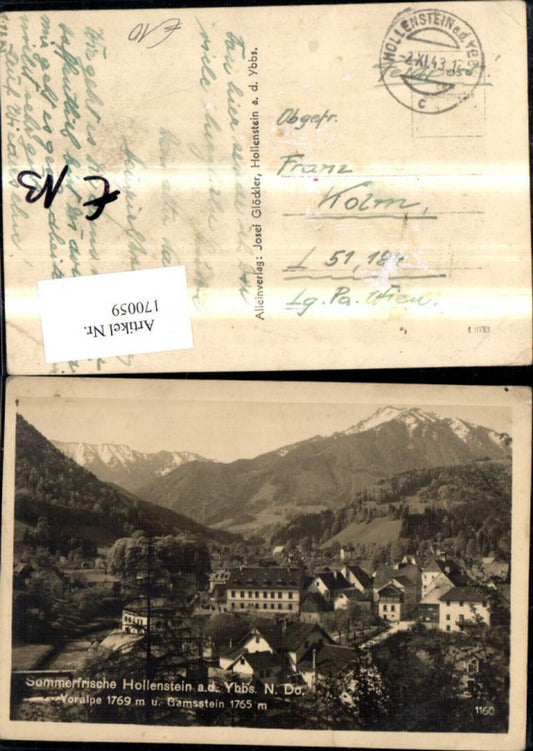 170059,Hollenstein a. d. Ybbs Voralpe Gamsstein 1943