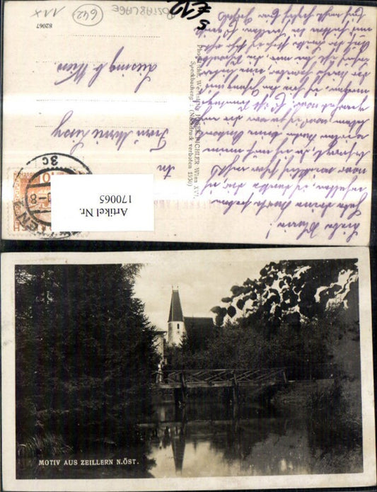 170065,Motiv a. Zeillern Schloss Insel Brücke Postablage Zeillern Post Amstetten