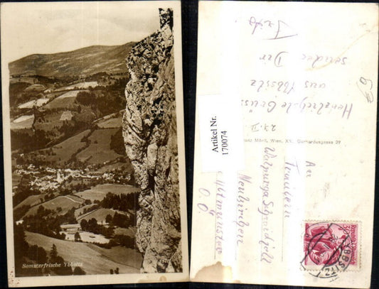 170074,Ybbsitz Ansicht Felsen i. Vordergrund 1950