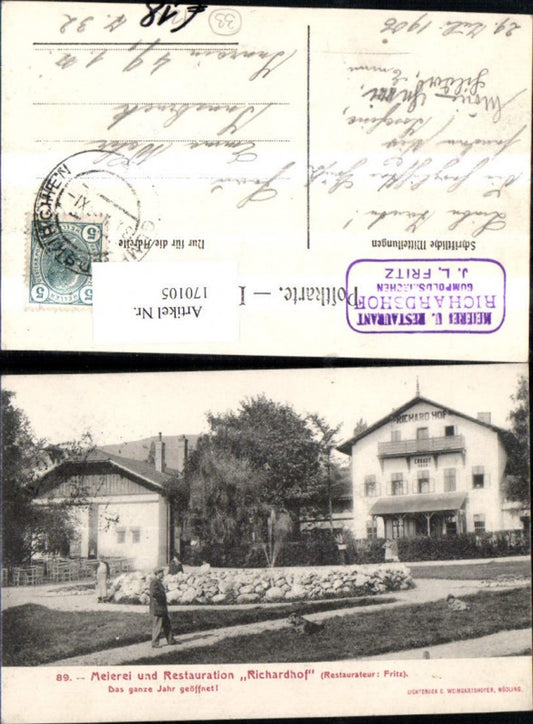 170105,Gumpoldskirchen Meierei u. Restauration Richardhof J. L. Fritz