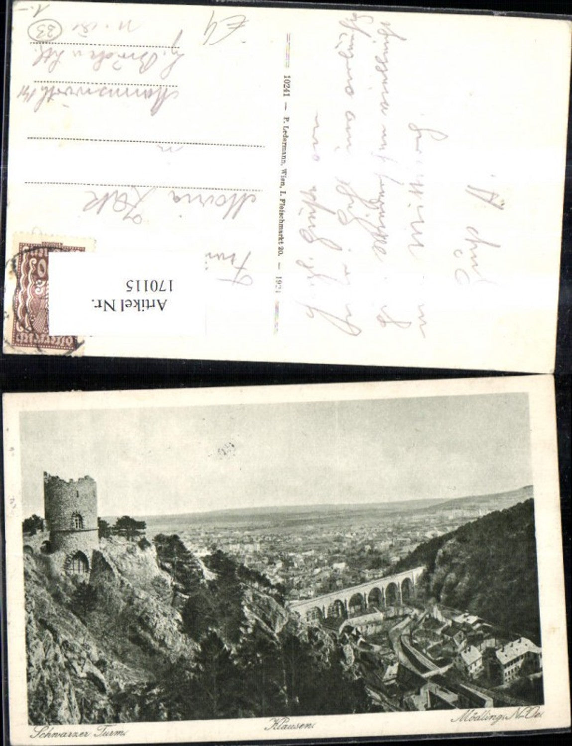 170115,Mödling Klausen Schwarzer Turm 1925