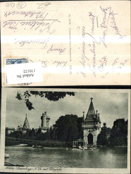 170122,Laxenburg Schloss m. Überfuhr Ruderboot Boot
