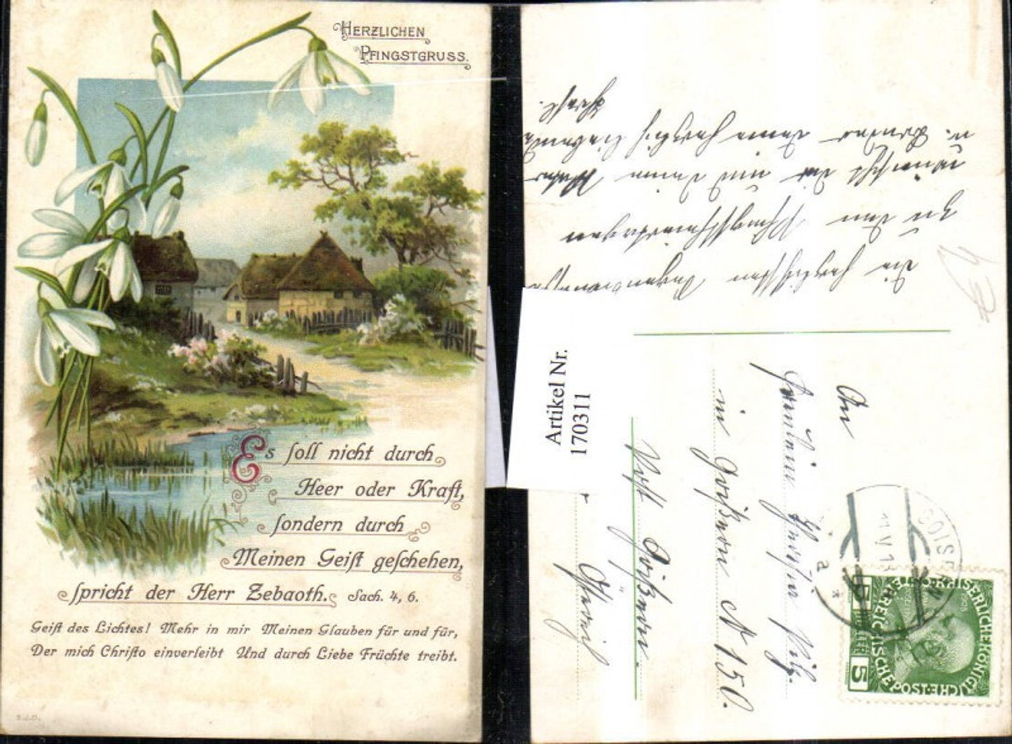 170311,Pfingsten Landschaft Schneeglocken Haus Zaun Teich