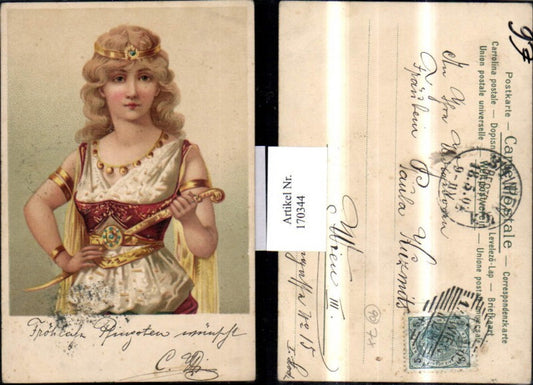 170344, Pentecost Woman with Crown Necklace Dress Bracelets