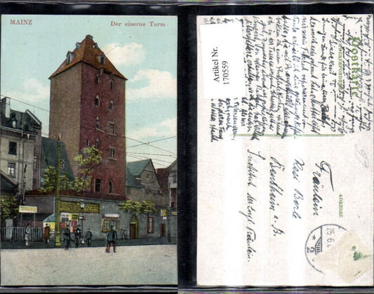 170559,Mainz Der eiserne Turm m. Personen