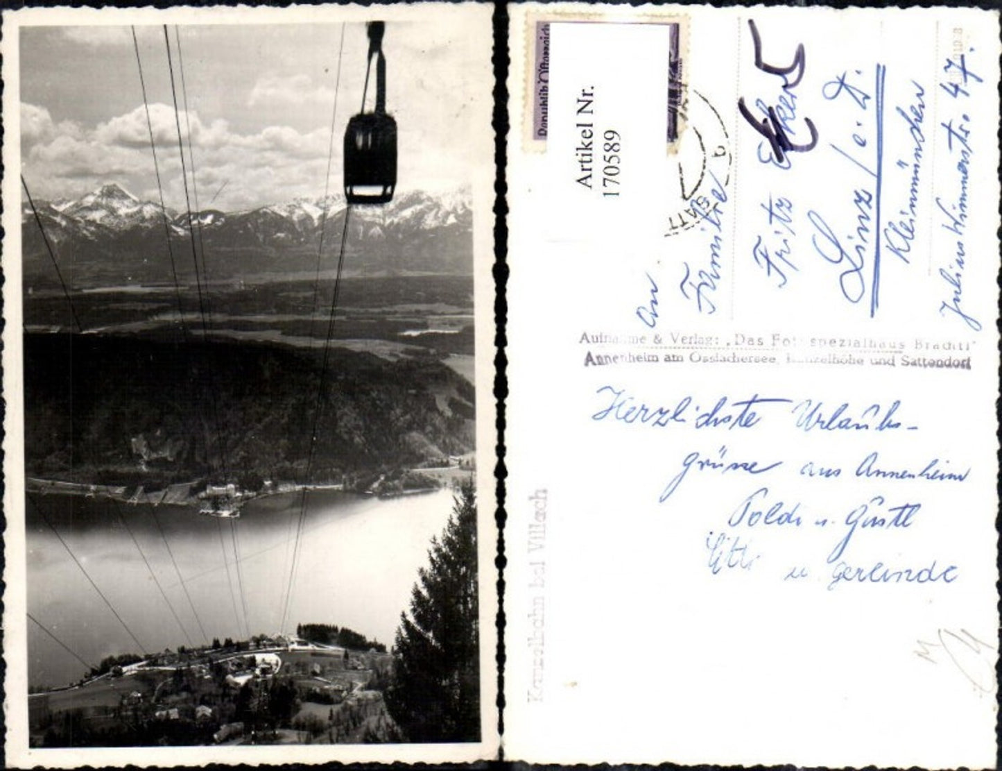 170589,Sattendorf Treffen a. Ossiachersee Kanzelbahn Seilbahn Bergbahn Gondel