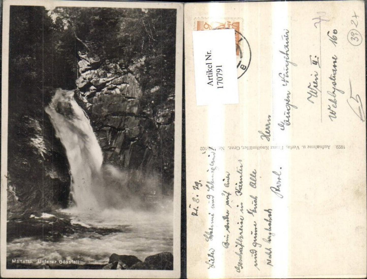 170791,Maltatal Unterer Gössfall Malta i. Kärnten Wasserfall 1929