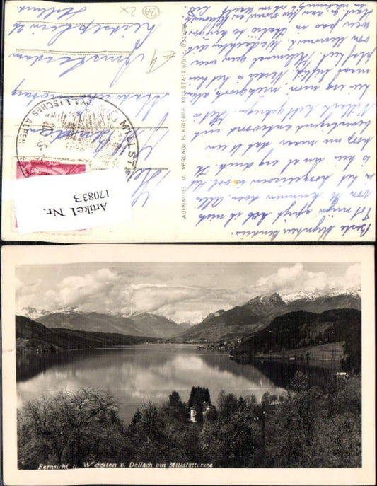 170833,Fernsicht g. Westen v. Dellach a. Millstättersee 1955