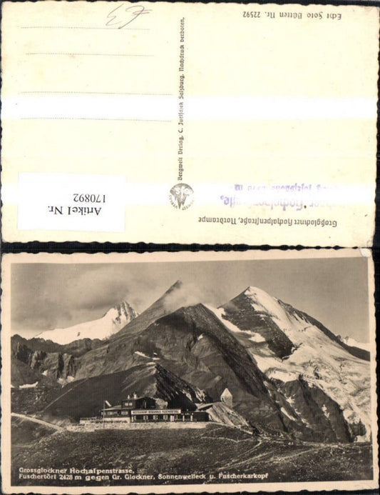 170892,Großglockner Hochalpenstraße Fuschertörl geg. Gr. Glockner Sonnenwelleck u. Fuscherkarkopf