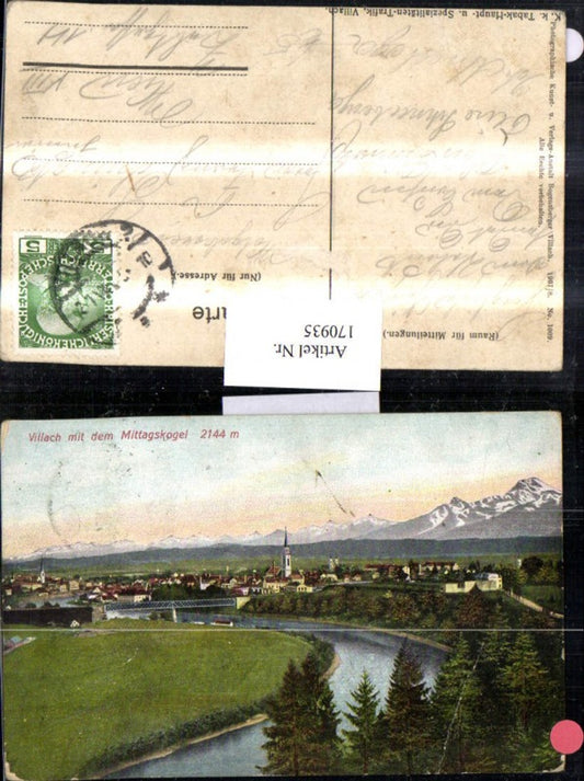 170935,Villach m. d. Mittagskogel Ortsansicht Brücke