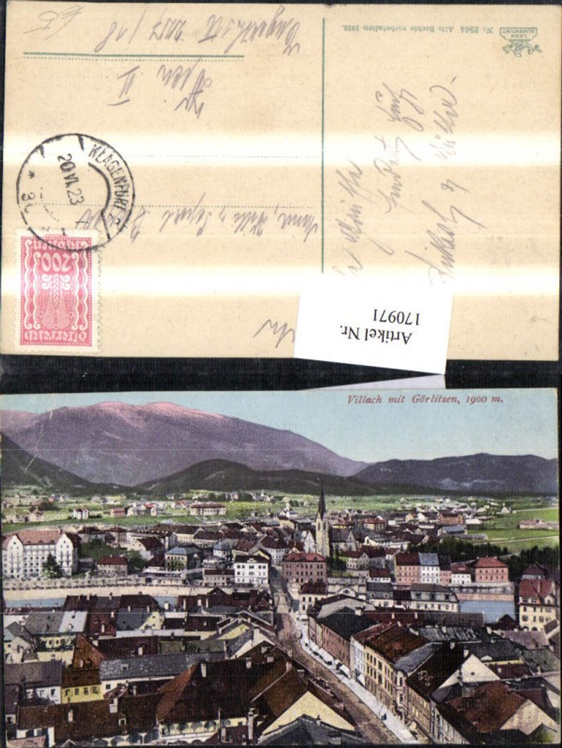 170971, Villach town view with Görlitzen