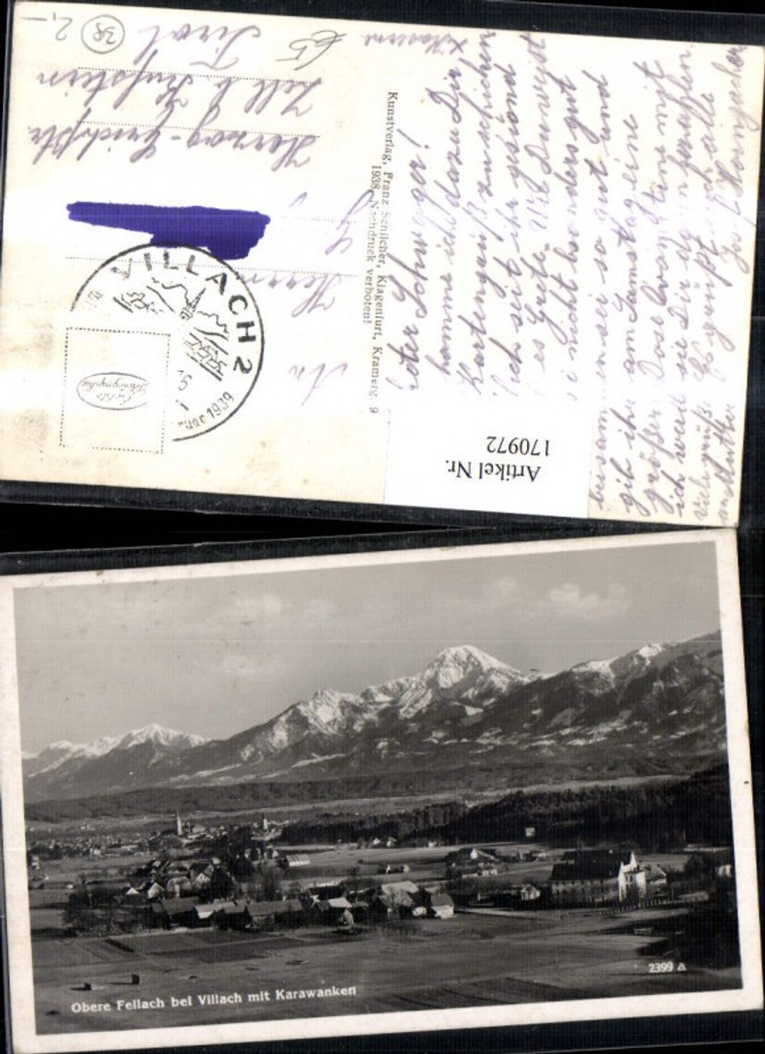 170972,Villach Obere Fellach m. Karawanken Totale