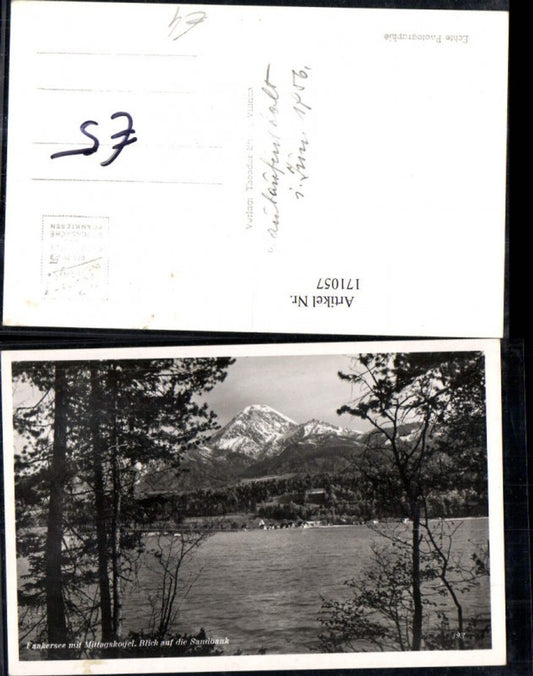 171057,Faakersee m. Mittagskogel Blick auf d. Sandbank