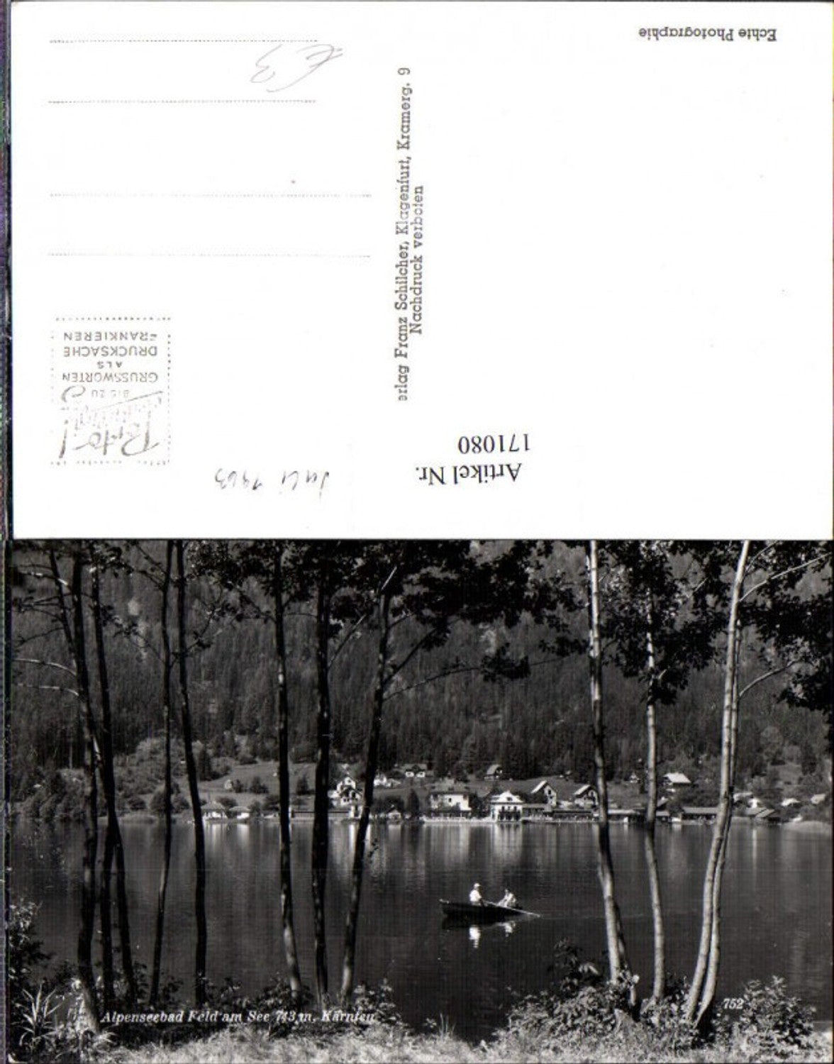 171080,Feld am See Alpenseebad Ortsansicht Boot