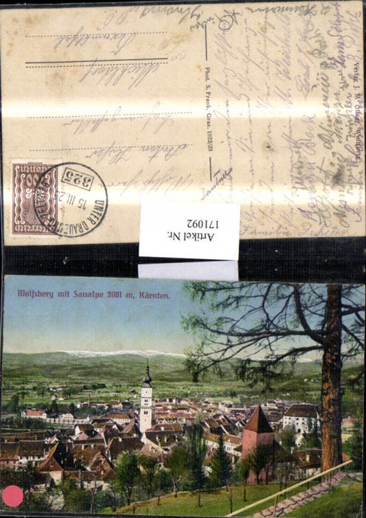 171092,Wolfsberg m. Saualpe Totale Bahnpost Zug 325