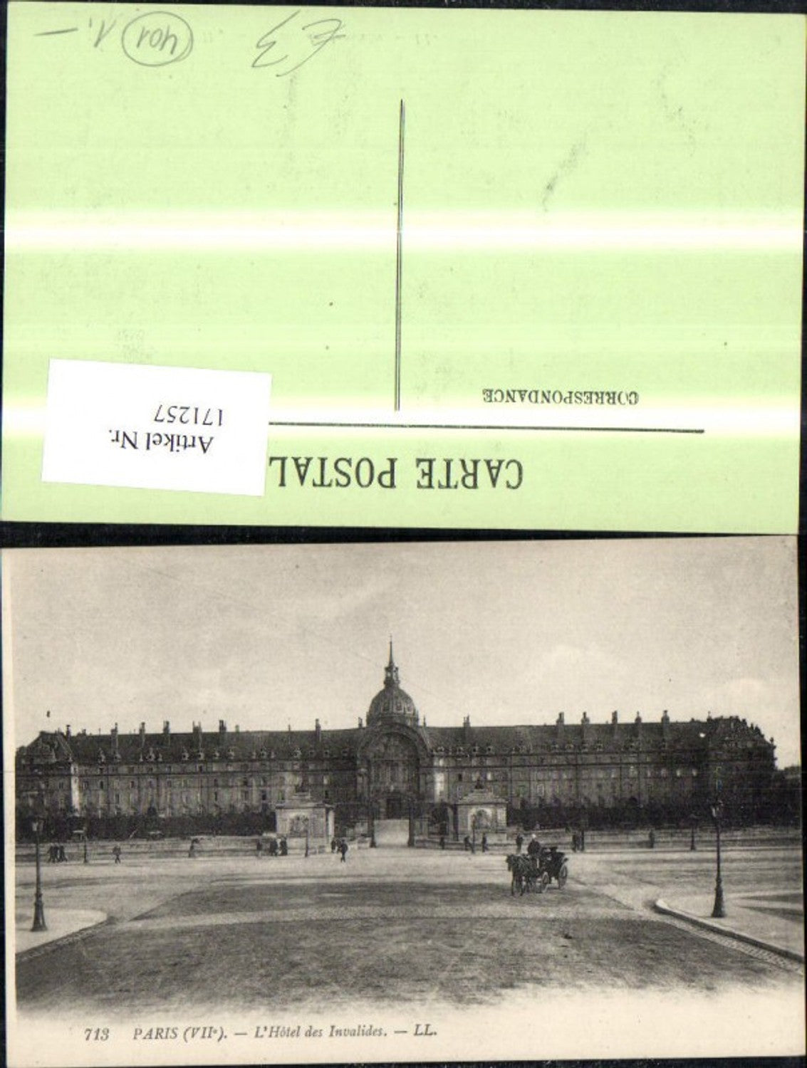 171257,Paris L Hotel des Invalides Hotel Kutsche