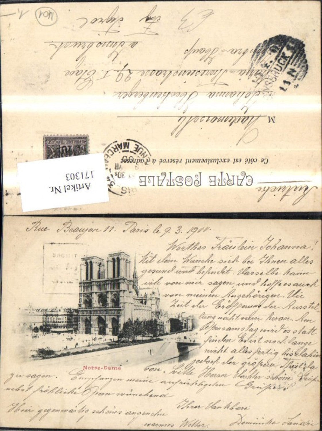171303,Paris Notre Dame 1900
