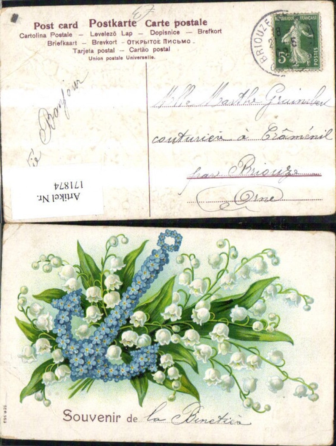 171874,Künstler Ak Präge Ak Blumenstrauß Anker a. Blumen