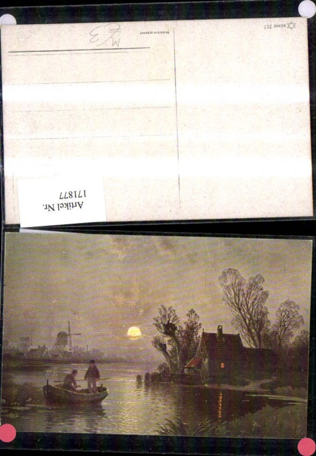 171877,Künstler Ak Landschaft Ruderboot
