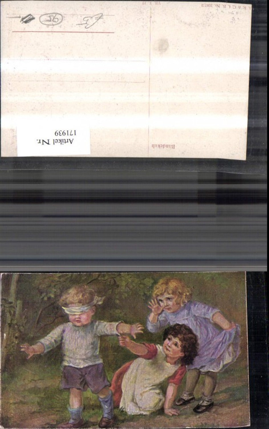 171939,Künstler Ak Blindekuh Süsse Kinder b. Spielen
