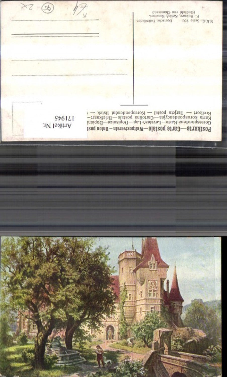171945,Künstler Ak Schloß Boncourt sign F. Bukacz