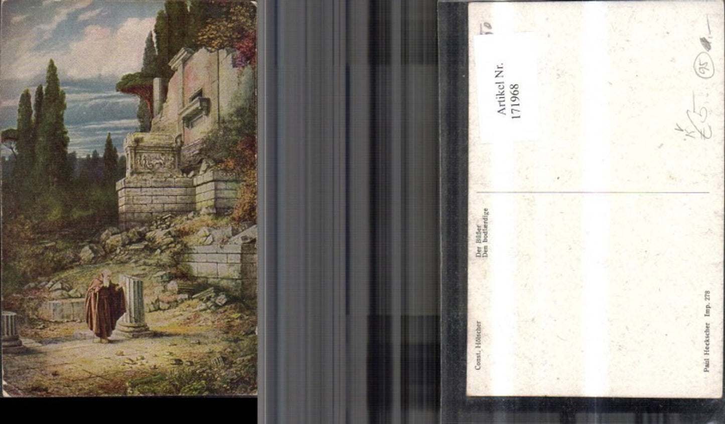 171968,Künstler Ak Der Büßer sign Const. Hölscher pub Paul Heckscher
