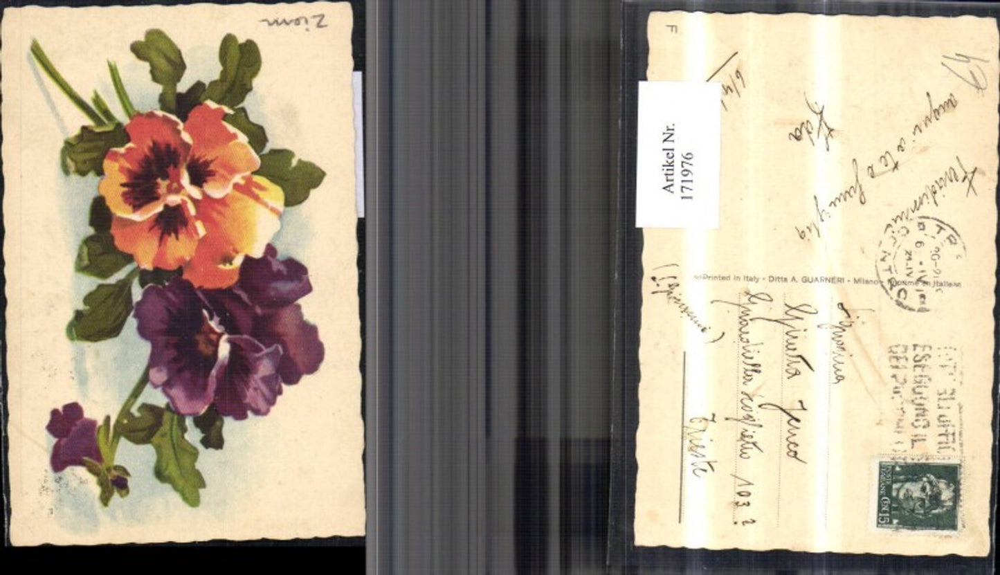 171976,Künstler Ak Blumen Stiefmütterchen sign Ziem