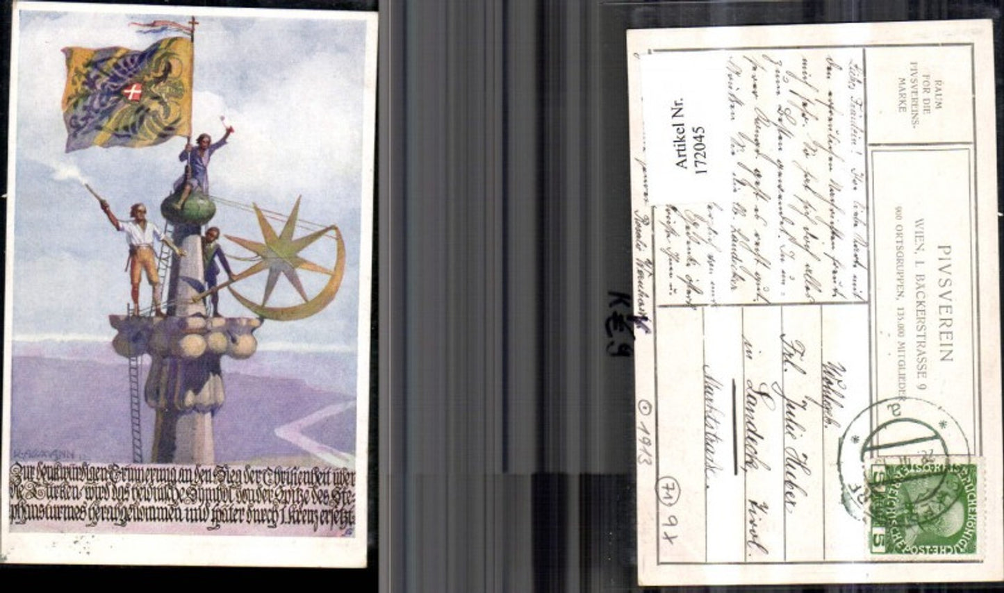 172045,Künstler Ak R. Assmann Seemänner Matrosen am Mast Seemann Piusverein