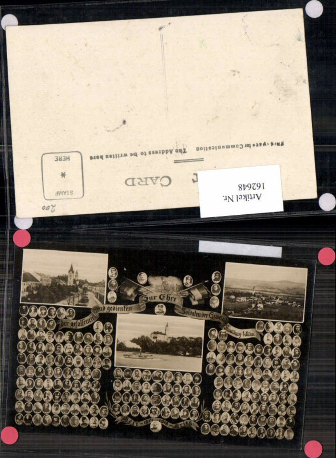 162648,seltene FotoAK Wallsee Sindelburg a.d. Donau Ehre d. gefallenen Soldaten 1918