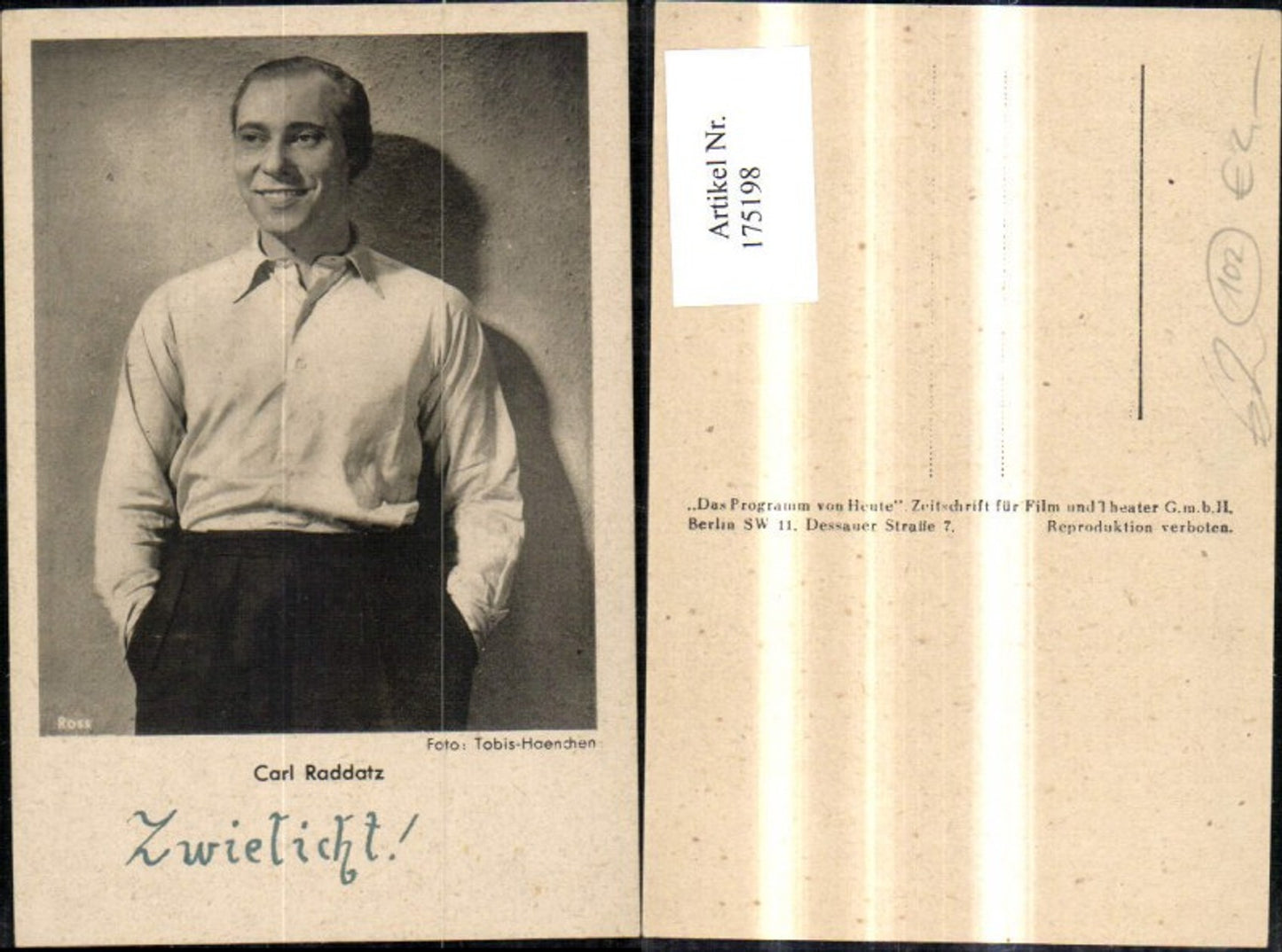 175198,Carl Raddatz i. Zwielicht pub Ross