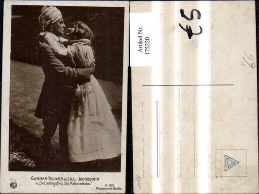 175220,Gunnar Tolnaes Lilli Jacobsohn i. Die Lieblingsfrau d. Maharadscha pub Photochemie K 1919