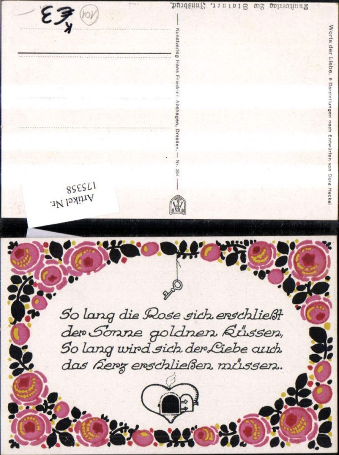 175358, Dora Heckel Words of Love Artist Hans Friedrich