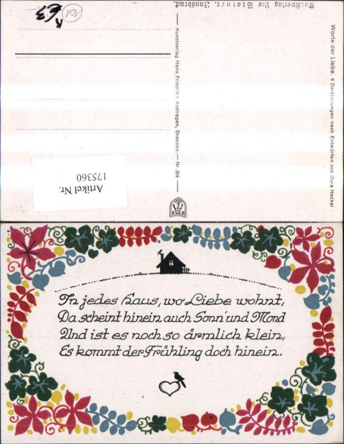 175360,Dora Heckel Worte der Liebe Künstler pub Hans Friedrich