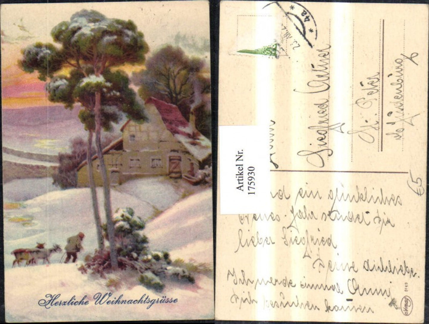 175930, Christmas Winter Landscape House
