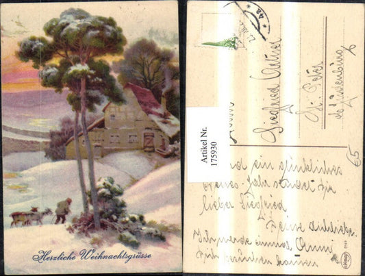 175930, Christmas Winter Landscape House