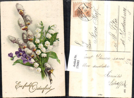 176085, Easter Violets Snowdrops Palm branches pub HWB 4004