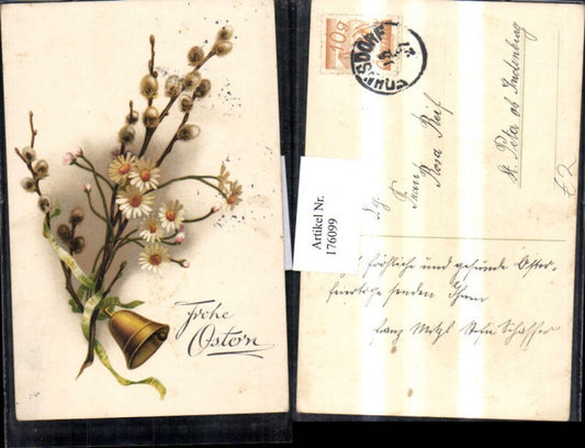 176099,Ostern Palmzweige Blumen Glocke