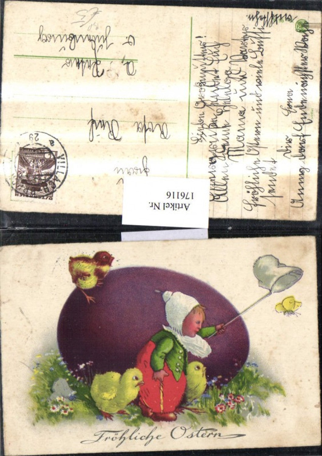 176116,Ostern Osterei Küken Kind Schmetterling Bahnpost Zug 29