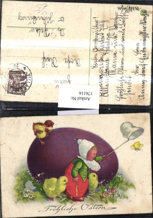 176116,Ostern Osterei Küken Kind Schmetterling Bahnpost Zug 29