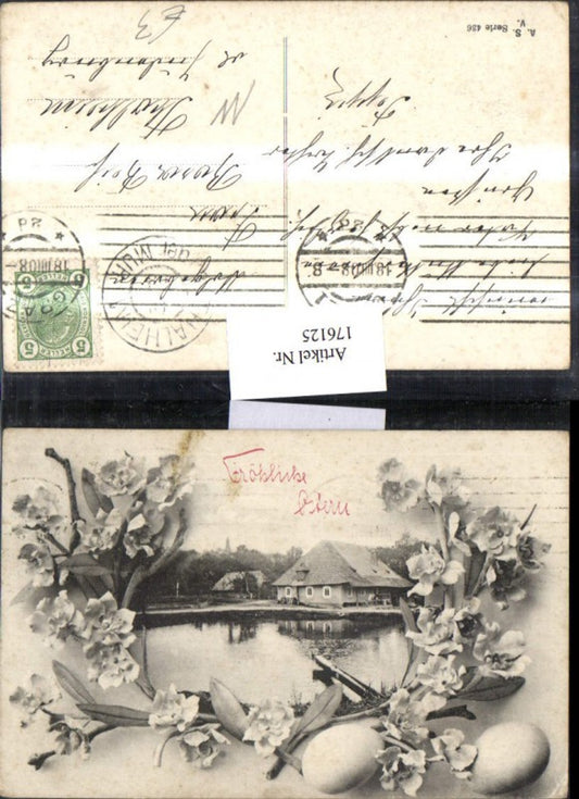 176125,Ostern Landschaft Blumen Ostereier