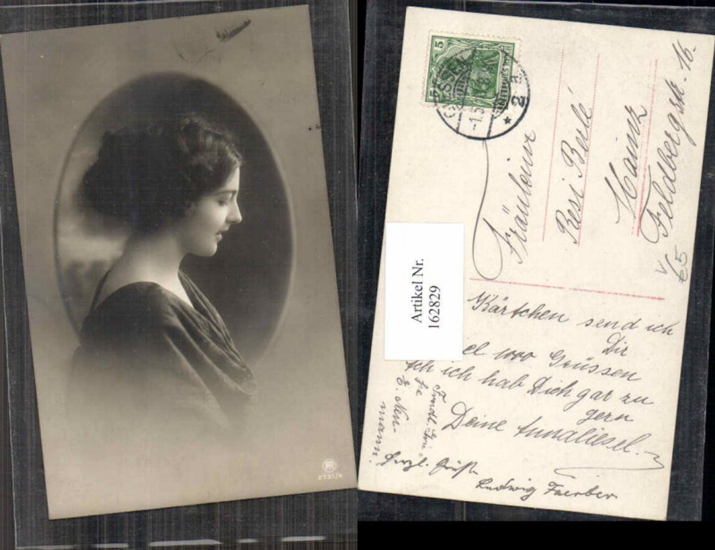162829,RPH 2731-4 Schöne Frau Seitenansicht Fotomontage