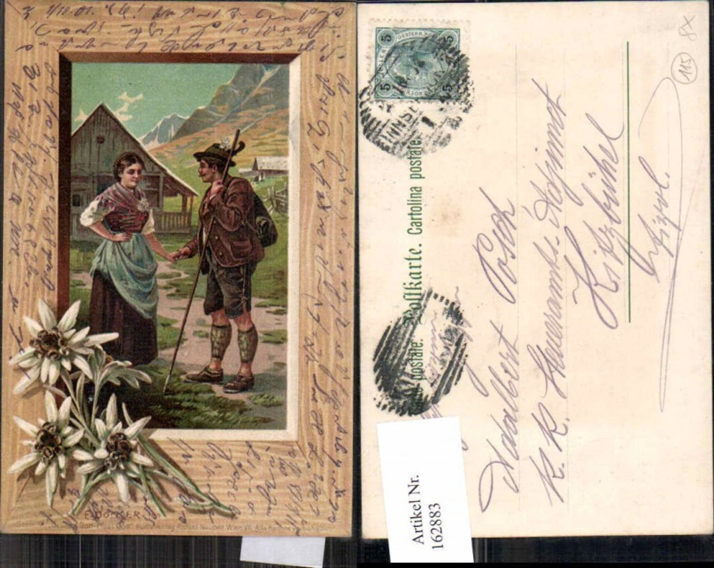162883,Künstler AK E. Döcker jun. Ser 41 Grüas Gott Pfüat Gott