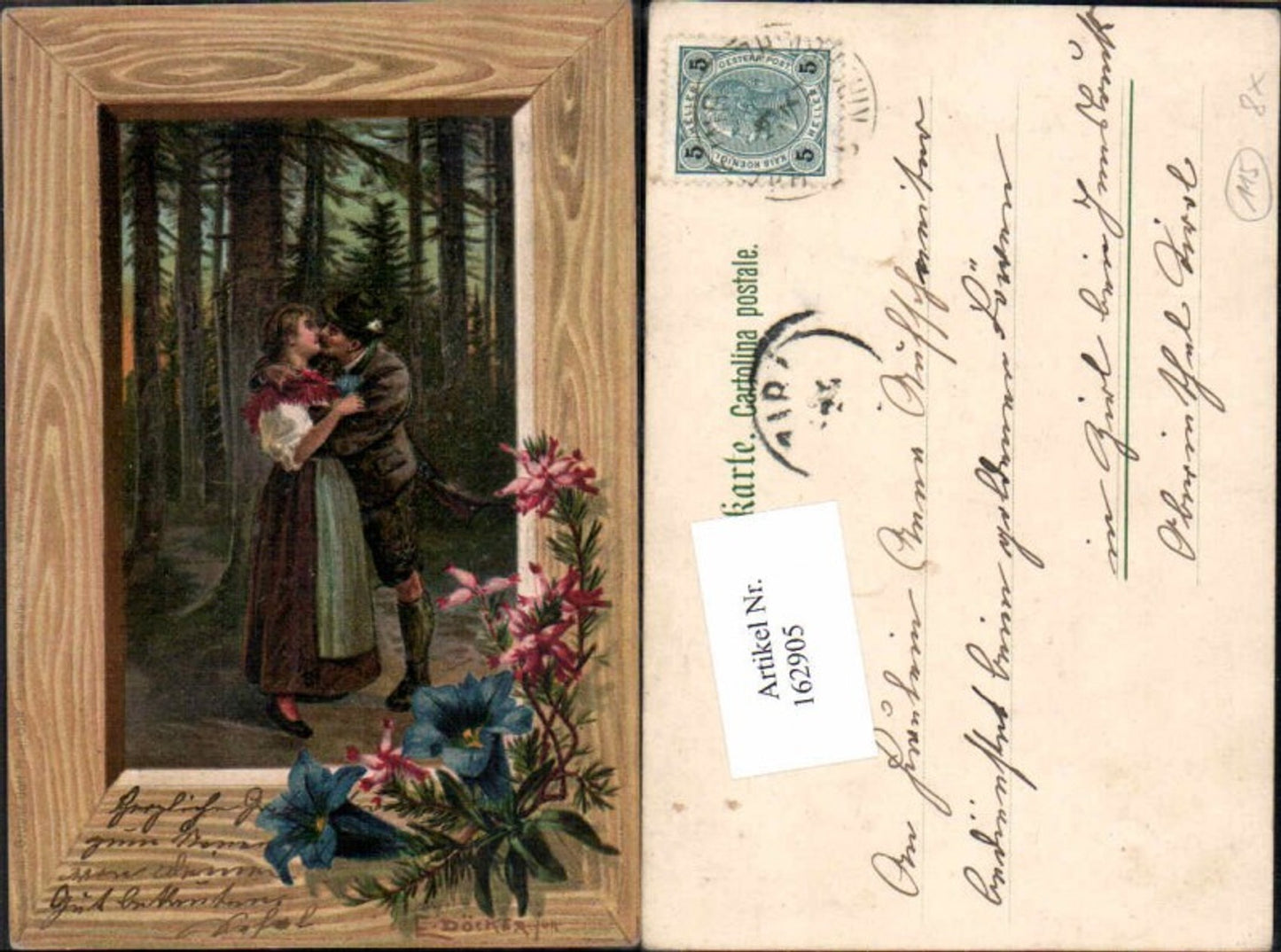 162905,Künstler AK E. Döcker jun. Jagd Ser 41 Grüass Gott Pfüat Gott