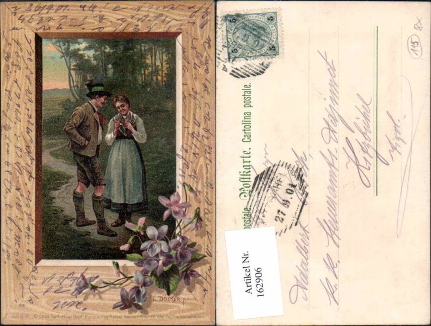 162906,Künstler AK E. Döcker jun. Ser 41 Jagd Grüass Gott Pfüat Gott