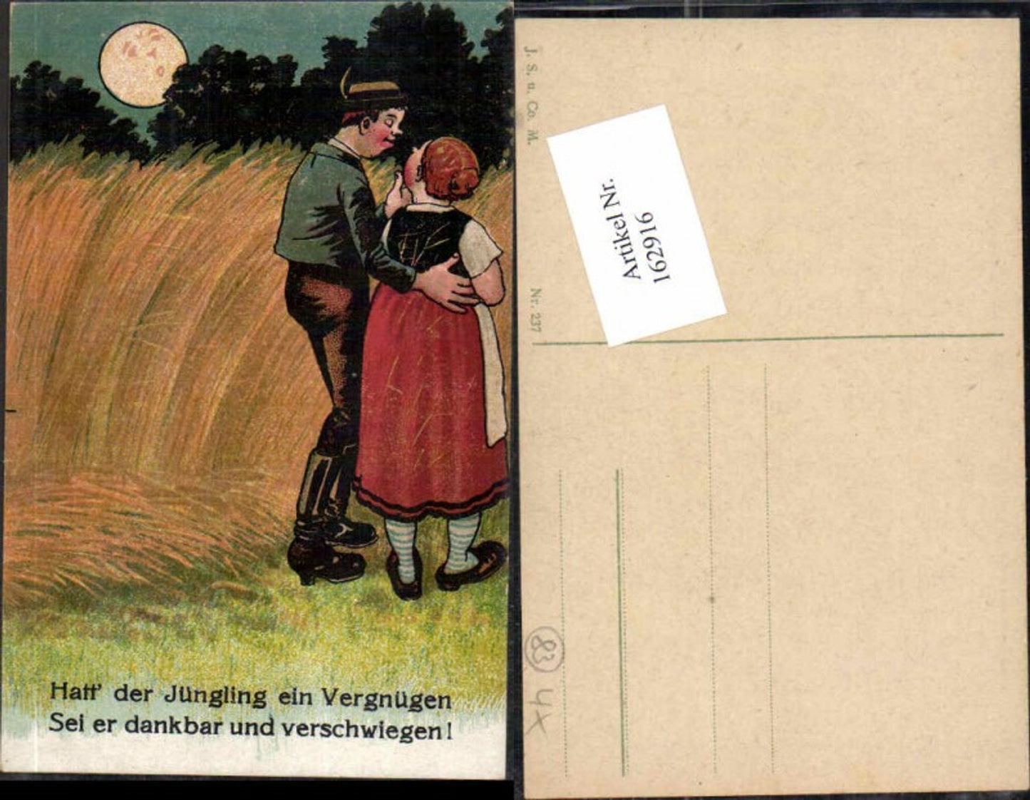 162916,Scherzkarte Scherz Humor Mond Mondgesicht Paar Jüngling vergnügen