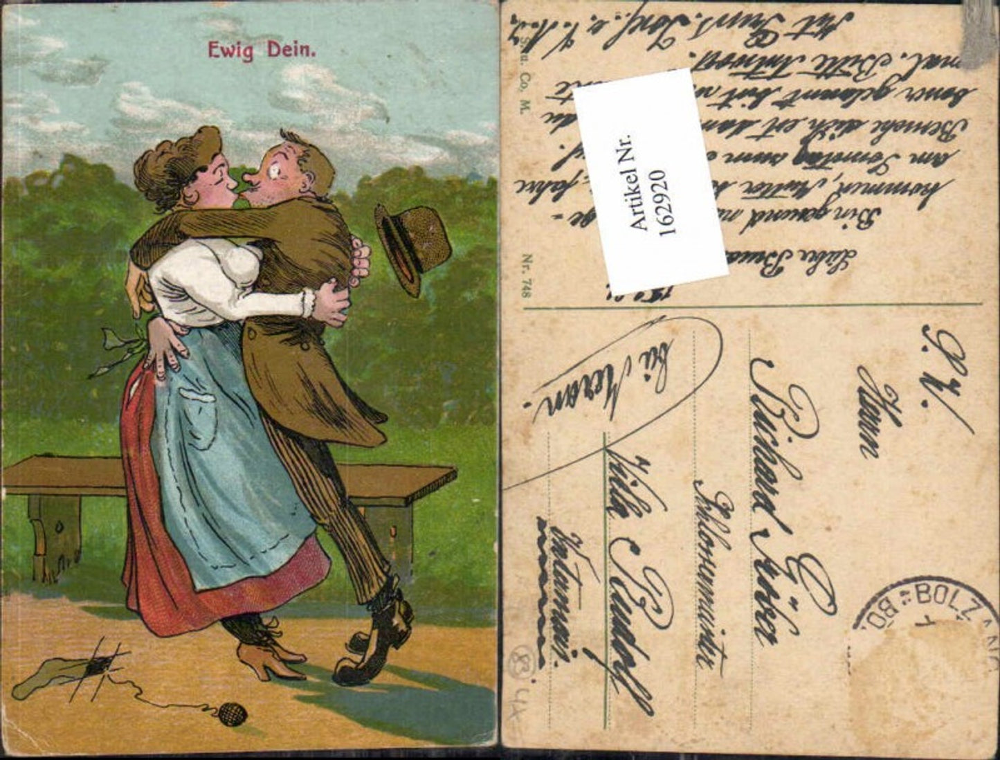 162920,Scherzkarte Scherz Humor Mann küsst Frau Ewig Dein