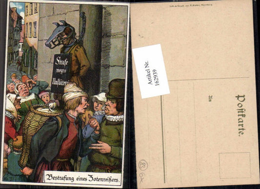 162939,Scherzkarte Scherz Humor Bestrafung d. Totenreißers pub Nister