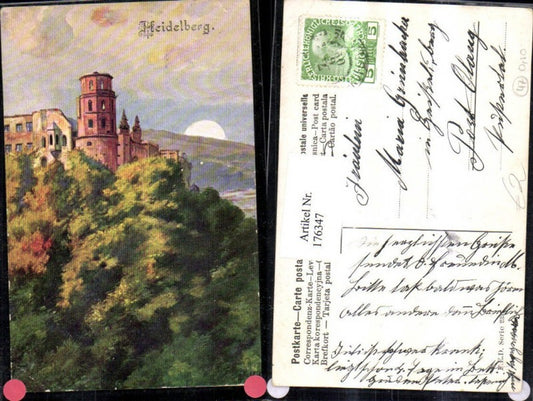 176347, Artist AK Heidelberg Castle