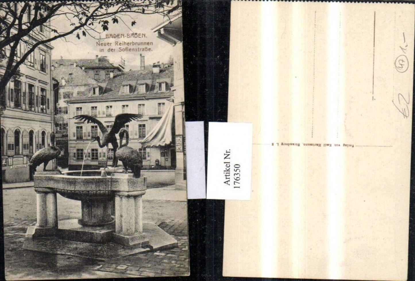 176350,Baden-Baden Neuer Reiherbrunnen i. d. Sofienstraße Brunnen